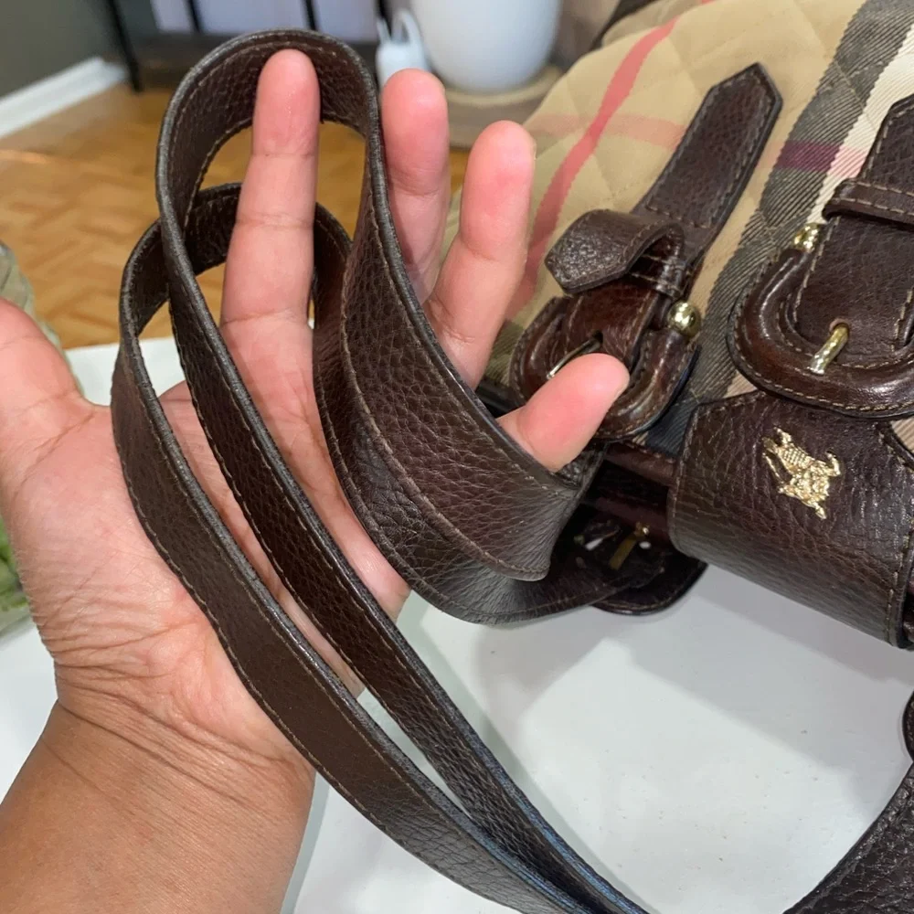 Burberry Beige and Brown Plaid Shoulder Bag - Picture 13 of 16